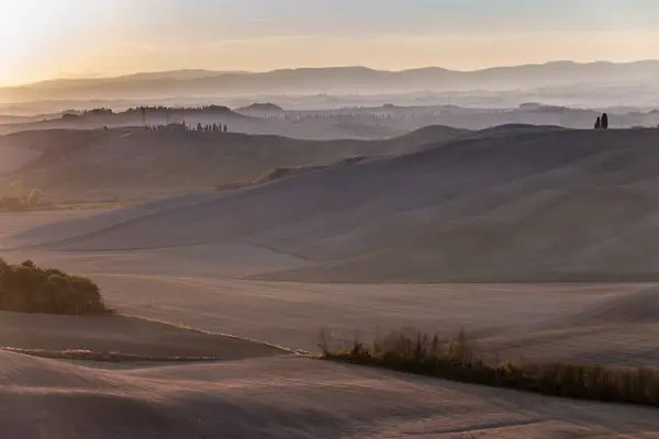 Ländliche Landschaft Toskana Licht Der Untergehenden Sonne — Stockfoto