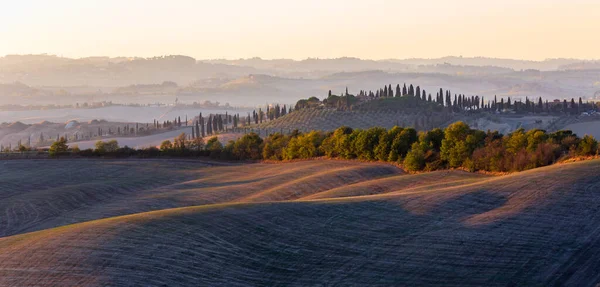Landelijk Landschap Toscane Het Licht Van Ondergaande Zon — Stockfoto