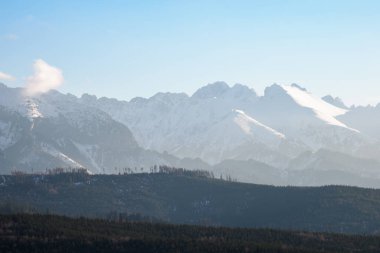 Dağ manzarası Spisz 'den Tatra Dağları manzarası. Lapszanka. Polonya.