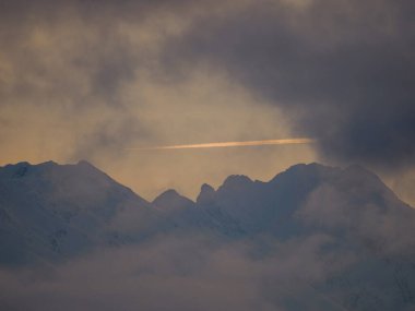 Dağ manzarası Spisz 'den Tatra Dağları manzarası. Lapszanka. Polonya.