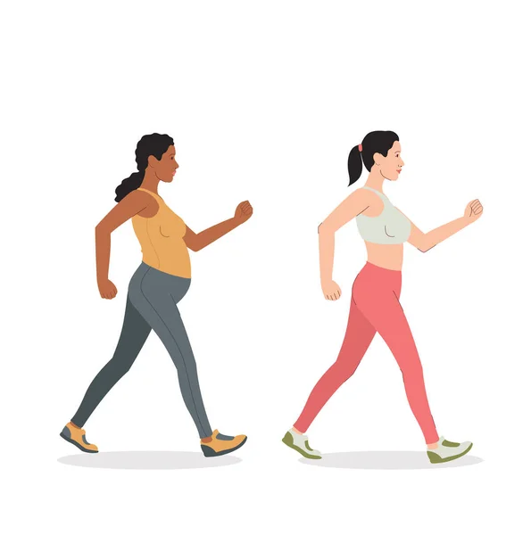 Yürüyen kadınlar, yürüyen resimler, yürüyen hamile kadınlar.