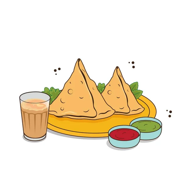 Samosa, Chutney ve çay.