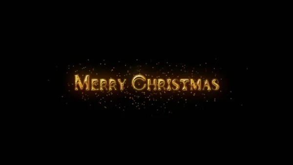 Boldog Karácsonyi Tittle Egy Fekete Háttér Részecskékkel Boldog Évet 2023 — Stock Fotó