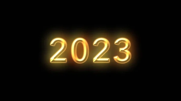 2023年 在黑色的背景上铺上微粒 新年快乐2023贺卡摘要闪烁着闪光粒子 圣诞快乐 黄金和黑色 — 图库照片