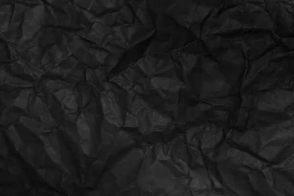 Zwart Verfrommeld Papier Textuur Als Achtergrond — Stockfoto