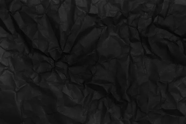 Black Crumpled Paper Texture Background — Stock Photo, Image