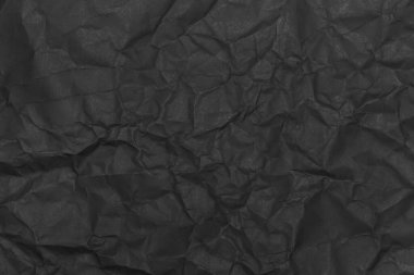 Siyah buruşuk kağıt dokusu. Grunge koyu arkaplan