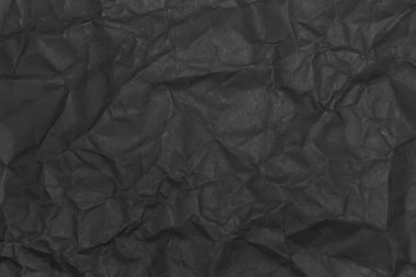 Siyah buruşuk kağıt dokusu. Grunge koyu arkaplan