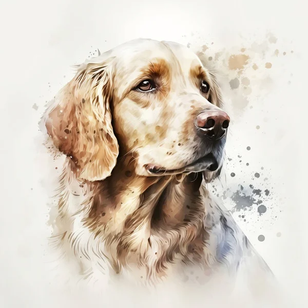 Dog portrait in watercolor style