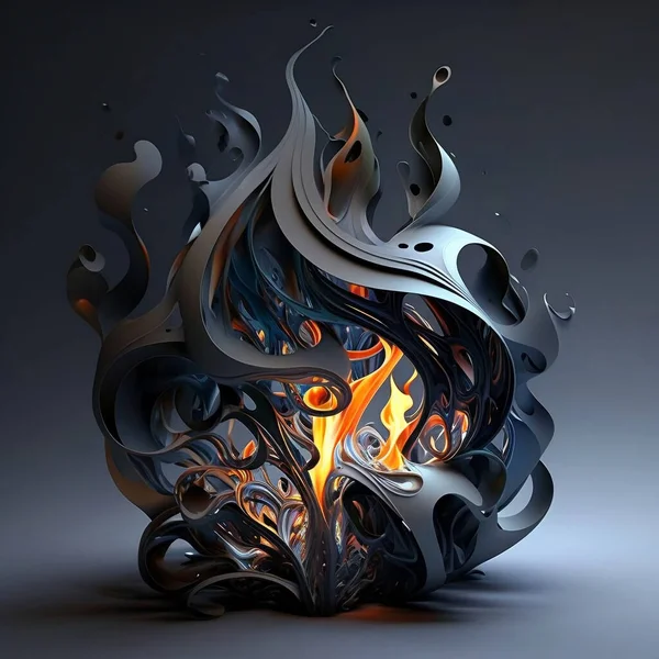 Colored abstract fire illustration