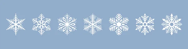 隔離された背景に雪のフレークセット 隔離された雪片コレクション 霜の背景 クリスマスのアイコン ベクターイラスト — ストックベクタ