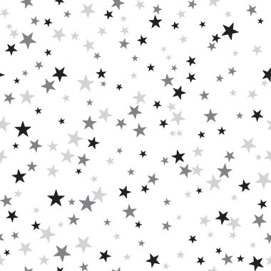 Yıldızlar kusursuz desen. Siyah ve Beyaz Vektör çizimi. Tam Vektör Yıldızı simge dokusu arkaplanı
