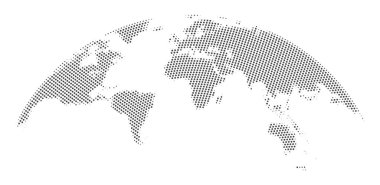 Kıtalarla ve ülkelerle çevrili bir dünya. Tahıllı dokuya sahip izole bir dünya haritası. Seyahat ve iş bilgisi arkaplanı