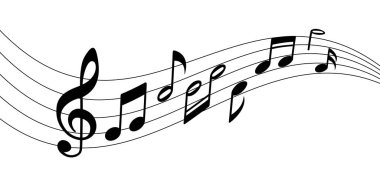 Müzik notaları izole edilmiş, grup notaları arka planda