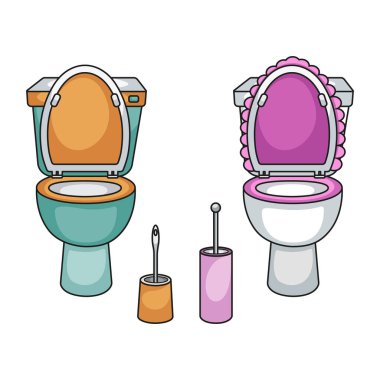 Tuvalet Temizliği İçin Tuvalet ve Fırça Gösterimi