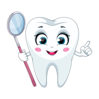 Diş Aynası ile Diş. Profesyonel Oral Bakım Simgesi