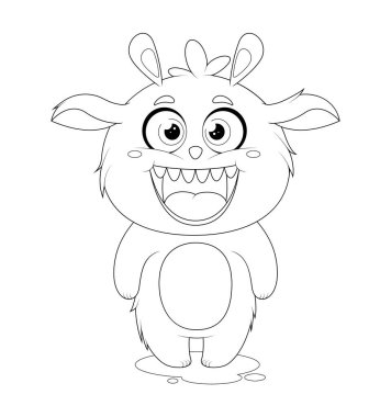 Boyama sayfası. Sevimli Çizgi Film Canavarı