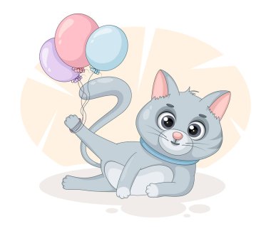 Balonlu şirin çizgi film kedisi.