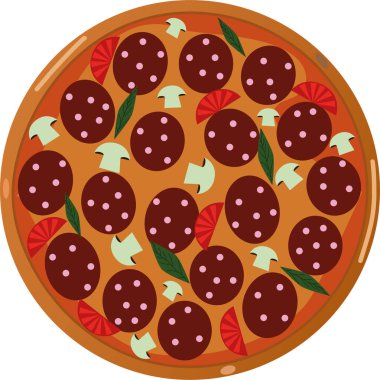 Pepperoni pizza vector illustration