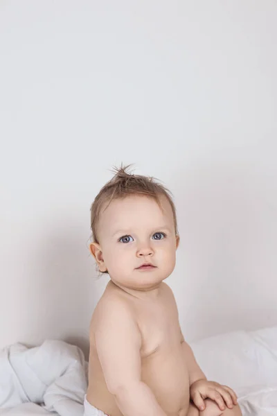 Baby White Blanket Diaper High Quality Photo Stock Photo