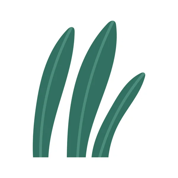 Grön Växt Eller Alger Tecknad Platt Vektor Illustration Isolerad Vit — Stock vektor