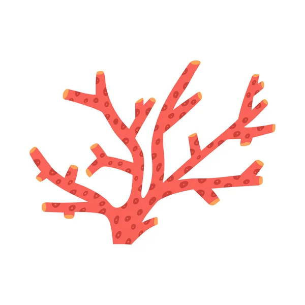 Récif Corallien Élément Dessin Main Illustration Vectorielle Plat Isolé Sur — Image vectorielle