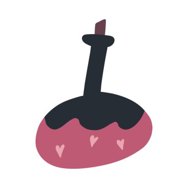 El yapımı iksir, beyaz arka planda izole edilmiş karikatür düz vektör çizimi. Şişedeki sihirli iksir. Cadılar Bayramı dekoru. Cadılık ve simya kavramları.