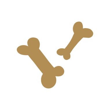 El çizimi kemikler, beyaz arka planda izole edilmiş çizgi film düz vektör çizimi. Cadılar Bayramı dekorasyonu. Köpek için lezzetli bir ikram.. 