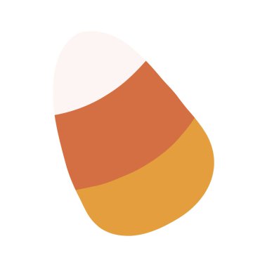 El çizimi mısır şekeri, beyaz arka planda izole edilmiş karikatür düz vektör çizimi. Cadılar Bayramı şeker mi şaka mı.