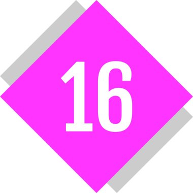 Basit web simgesi ile 16 numara