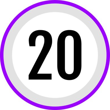 20 numaralı işaret simgesi, vektör illüstrasyonu