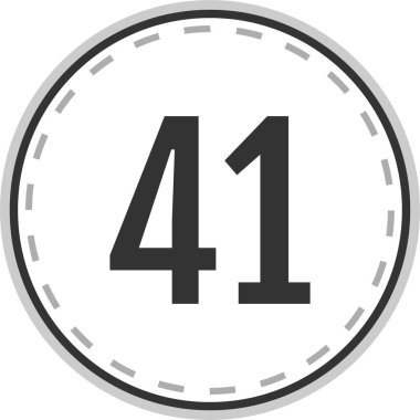 number 41 icon. flat vector illustration