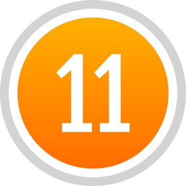 Number 11 icon. flat vector illustration
