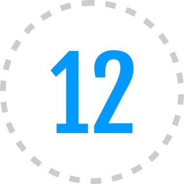Number 12 icon. flat vector illustration