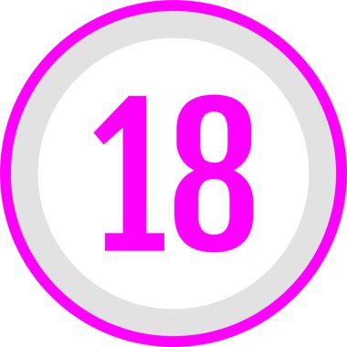 Number 18 icon. flat vector illustration