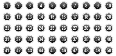 Üzerinde numaralar olan düğmeler. vektör illüstrasyonu