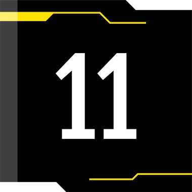 Number 11 icon. flat vector illustration