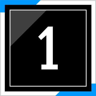 Number 1 icon. flat vector illustration