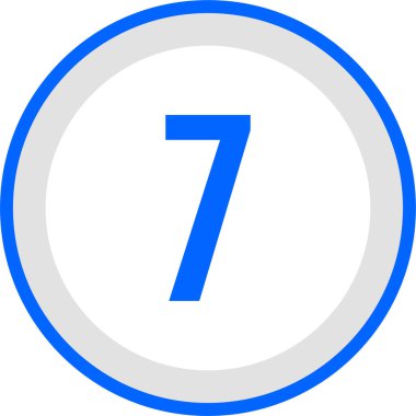 Number 7 icon. flat vector illustration