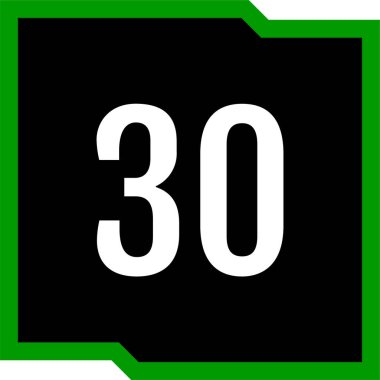 30 numaralı simge vektör illüstrasyonu