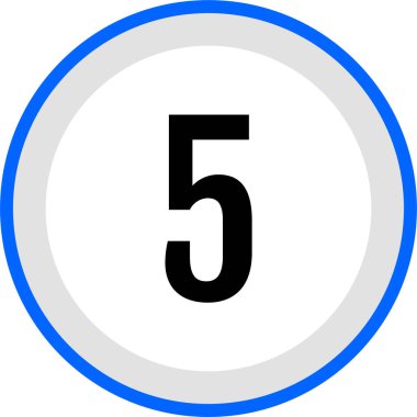 number 5 icon, vector illustration
