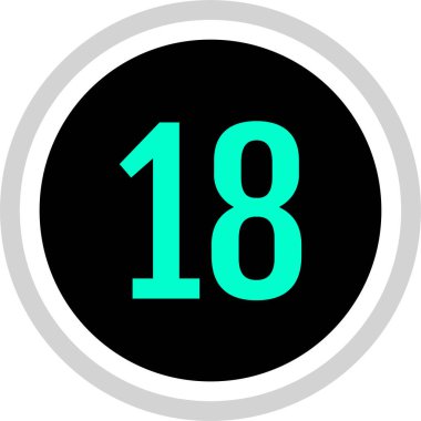 number 18 icon. flat vector illustration            