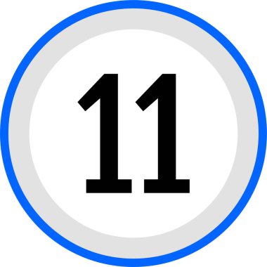 Number 11 icon. flat vector illustration