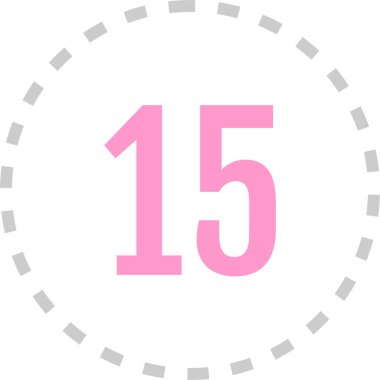 Number 15 icon. flat vector illustration