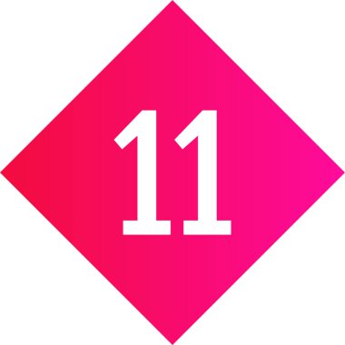 Number 11 icon. flat vector illustration