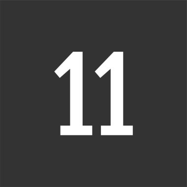 Number 11 icon. flat vector illustration