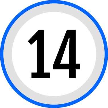 number 14 icon. flat vector illustration