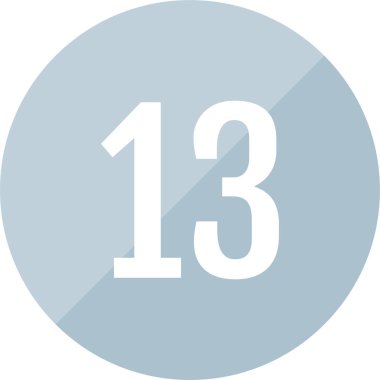 number 13 icon. flat vector illustration            