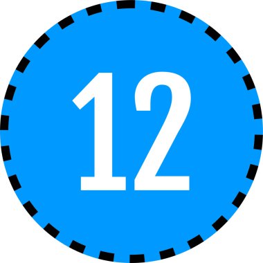 Number 12 icon. flat vector illustration