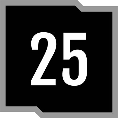 25 numaralı simge, vektör illüstrasyonu